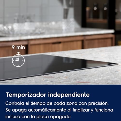 LIT6043 – Placa de Inducción Infinite, 60 cm, 4 Zonas, Biselada Extraplana, Control Táctil, Temporizador, Función Pausa, Hob2Hood, Anclaje Easy Fix