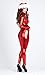 Forplay Women's Metallic Zip Front Mock Neck Catsuit Red X-Small/Small
