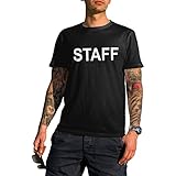 CheapRushUniform Event Staff Crew Concert T-Shirt Two Side Print Black (X-Large, Black)