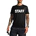 CheapRushUniform Event Staff Crew Concert T-Shirt Two Side Print Black (X-Large, Black)