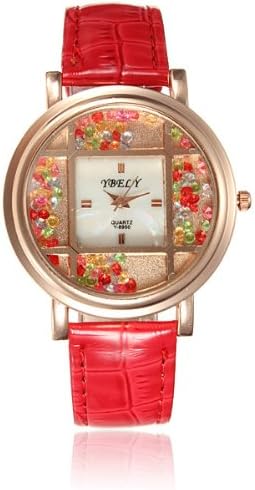 Cute Colorful Bead Leather Women Quartz Bracelet Watch Stylish.