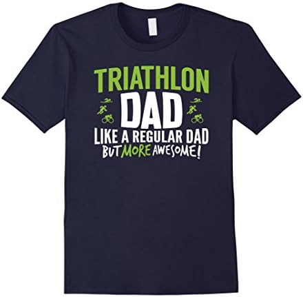 Mens Triathlon Dad Shirt Awesome Fathers Day Gift Swim Bike Run Large Navy