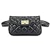 ZORFIN Fashion Quilted Leather Fanny Packs for Women Cute Wasit Bag with Two Belts