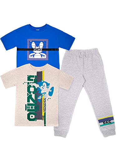SEGA Sonic The Hedgehog Little/Big Boys 3 Piece T-Shirt Jogger Pant Set