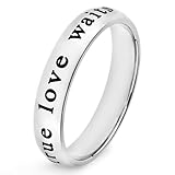 True Love Waits Stainless Steel Ring (4.5 mm) - Boys & Girls All Sizes 4,5,6,7,8,9,10,11,12,13