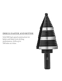 CO-Z 1 pieza M2 Paso Bit, taladro paso de perforación más rápido, broca profesional Unibit para cortar agujeros en hoja metal, acero, madera, aluminio, PVC, múltiples agujeros paso a paso para mecánico eléctrico