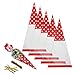 Candy Bags,MEZOOM 100 Pcs Cellophane Cone Treat Party Bags with Gold Twist Ties for Christmas Wedding Cookie Gift Candy Buffet Supply (Red)