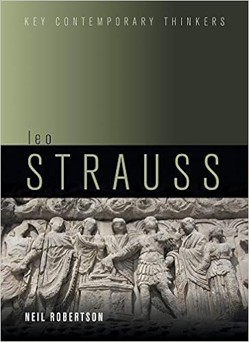 Leo Strauss An Introduction Key Contemporary Thinkers Robertson Neil G 9781509516315 Amazon Com Books
