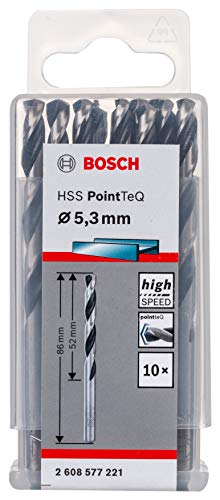Bosch Professional 10-piece PointTeQ HSS Twist Drill Bit (for Metal, 5.3 x 52 x 86 mm, Drill Driver Accessories)