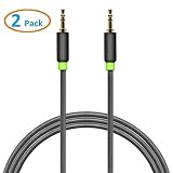 Aurum Cables Male to Male 3.5mm Universal Gold Plated Auxiliary Audio Stereo Cable for iPhone, iPad, iPod, Kindle, Smartphones, Tablets and MP3 Players - 3 Feet - (2 Pack)