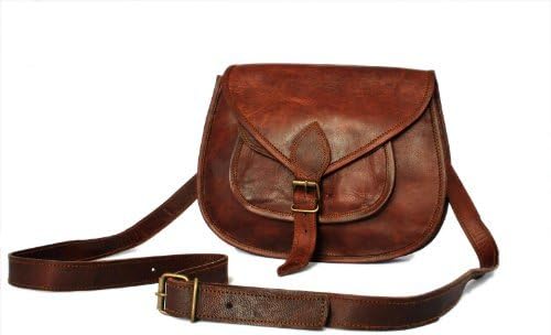 Chanasya 11-Inch Genuine Leather Ladies gypsy bag-Brown with free Chanasya microfiber cloth