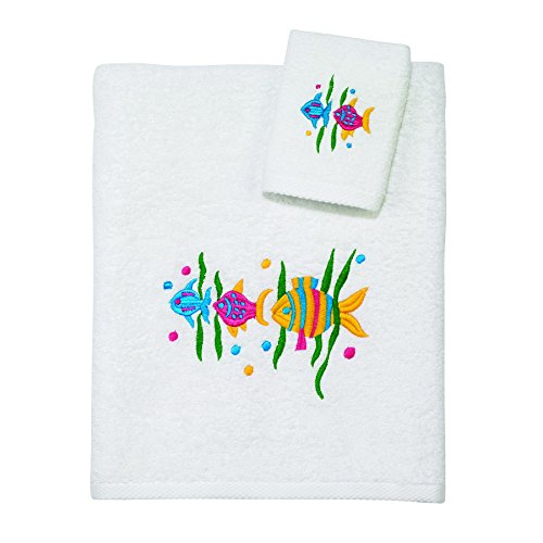 Avanti Linens Kids Aegean 2 Piece Towel Set, White