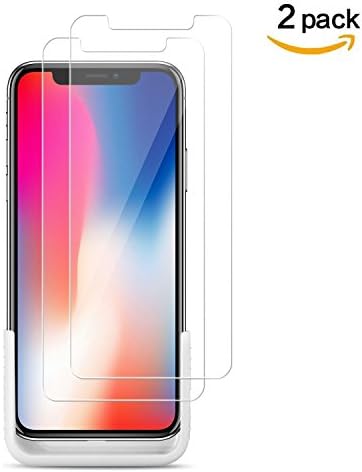 Pulais iPhone X, iPhone 10 Tempered Glass Screen Protector for Apple iPhone X, iPhone 10,[2-Pack] HD Clear 5.8Inch [Case Friendly] (Clear)