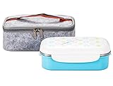 Lille 22oz Stainless Steel Leakproof Lunch Box, Insulated Bento Boxes | Thermal Food Container with Insulated Lunch Bag for Work | 2nd Gen with Durable Handle and Lid | BPA free | Adult, Women, Kid