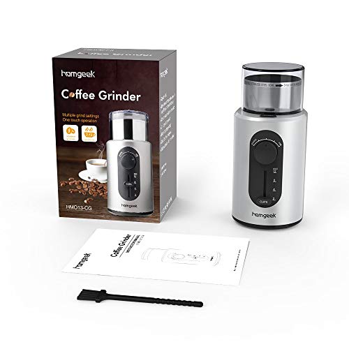 Homgeek Coffee Grinder Electric, Spice Grinder 2.5 Ounce with Cup Size and Coarseness Selector, Stainless Steel Blades, Removable Chamber - Thumbnail 6