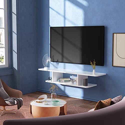 Floating TV Stand Wall Mounted Entertainment Center Media Console Component Shelf Under TV with