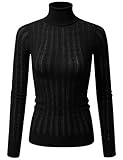JJ Perfection Women's Long Sleeve Turtleneck Comfy Sweater Top