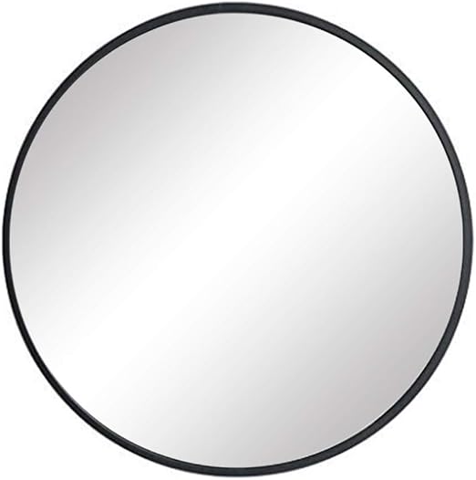 Amazon Com Fanyushow Nordic Round Mirror Bathroom Round Mirror Wall Mounted Bathroom Mirror 19 7 Modern Brushed Black Metal Frame Mirror For Wall Decor Vanity Living Room Bedroom Kitchen Dining