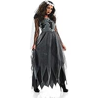 Kuro&Ardor Happy Halloween Cosplay Costume Bridal Gown Wedding Dress Veil Set Women Zombie