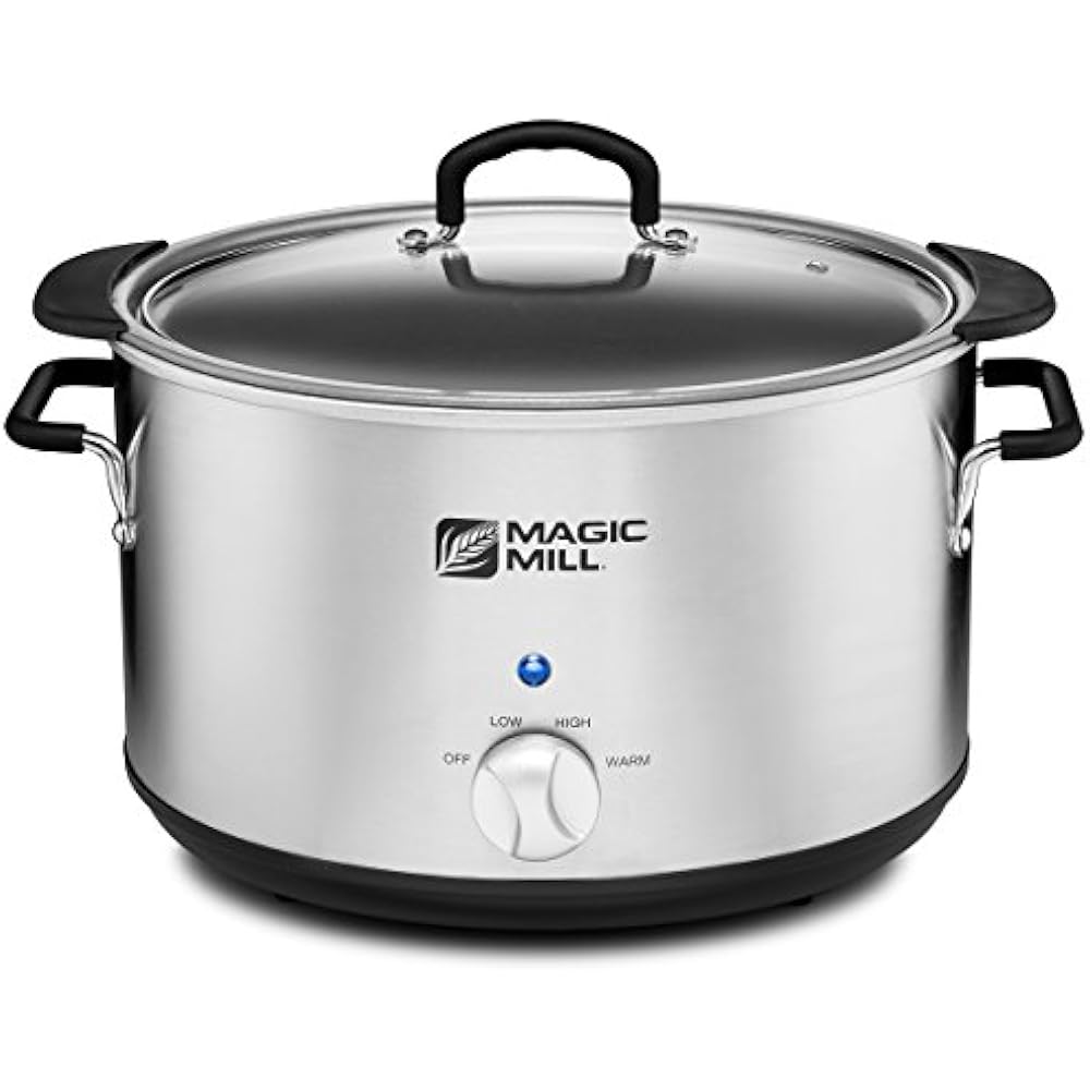 10 Slow Cookers Quart 3 Manual Heat Settings Removable Pot, Stainless