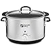 Magic Mill Extra Large 10 Quart Slow Cooker With Metal Searing Pot & Transparent Tempered Glass Lid
