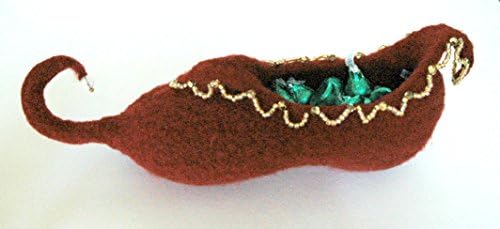 Soft Felted Elf Shoe Christmas Candy Dish