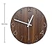 Rustic Country Tuscan Style Wooden Wall Clock Silent & Non-Ticking Battery Operated Small Decor Round Wall Clock (6 Inch)