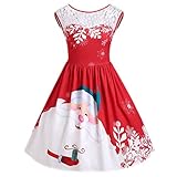iDWZA Women Christmas Cute Santa Claus Snowflake
