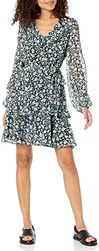 delaynee dress club monaco Delaynee Silk Dress Womens Dresses Delaynee Dress Club Monaco IRO US Small/4 Or French 36 BRASEY Hidden Wrap Shoulder Pads Floral Silk Dress