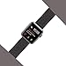 Yunsea Compatible for Apple Watch Band 38mm, New Nylon Sport Loop, Replacement Band Compatible for iwatch, 38mm, Black (Pinkish Weave Color in)