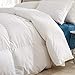 puredown White Goose Down Comforter-600 Fill Power-King/Cal King-Cotton Shell 500TC-Stripe White