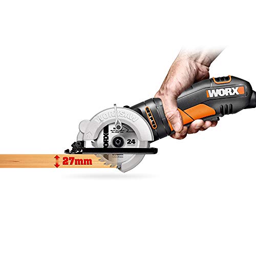 WORX 400W Kreissäge WORXSAW WX423.1 85mm, 27mm Max, Absaugadapter, Bequeme Handhabung, Sägeblätter zum Schneiden von… – Bild 7