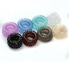 Elastic Spiral Hair Ties No Crease Coil Hair Ties Phone Cord Hair