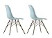 DHP Mid Century Modern Chair with Wood Legs, Set of 2, Light Blue
