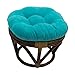 Blazing Needles Solid Microsuede Tufted Round Footstool Cushion, 18