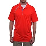 Adidas Golf Men's Puremotion Tour Climacool Graphic Print Polo, Hi-Res Red/Solar Blue/Tech Grey Metallic, X-Large