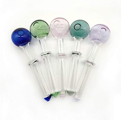 aduben 4.7" Length Colorful Glass Artctafts Pipe 5 Pieces Pyrex