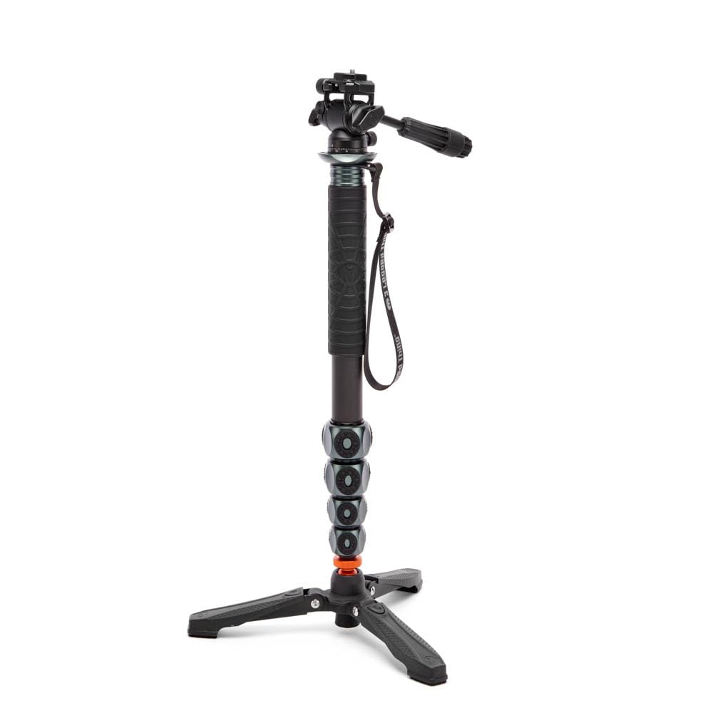 3 Legged Thing Legends Alana Superkit Carbon Fibre Monopod - Travel-Friendly Camera Monopod for Professional Photographers & Videographers (Metallic Slate Grey)