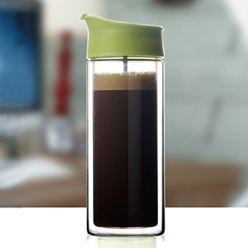 image for BunMo Double Wall Glass Personal French Press for BulletProof Coffee, 