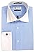 Labiyeur Men's Slim Fit French Cuff Striped Dress Shirt 16 | 34-35 Blue/White Fine Stripes