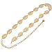 OULII Leaf Shaped Waist Chain Metal Waist Chain Belt For Women Girls (Gold)