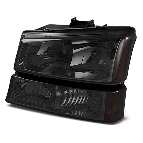 Xtune for 2003-2006 Chevy Silverado Smoked Headlights Set + Black Smoke Optic Tube LED Tail Lights 2004 2005 - Thumbnail 7