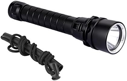 High Power Flash light 4000 LM 3 CREE XM-L2 lED light Waterproof Scuba Dive Flashlights with Rechargeable Battery - Black