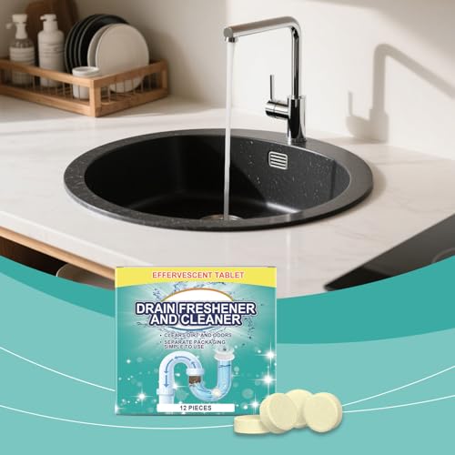 LBOYLOVE® 12 Pcs Drain Cleaner for Bad Smells, Deodorizer Tablets Remove Odor Causing Residues, Garbage Disposal Cleaner For House, Kitchen, Bathroom Drain Cleaning Care