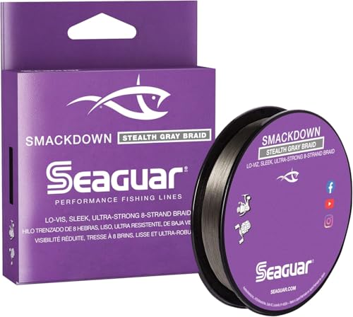 Seaguar Smackdown 100% Fluorocarbon Fishing Line - Stealth Gray Braid, 65lb Break Strength, 300yds - 65SDSG300