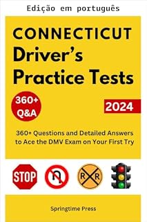 Livro Testes práticos para motoristas de Connecticut (Guia de estudos e preparação para exame de habilitação)