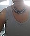 LUX ACCESSORIES Multi Row Beaded Bib Statement Chain Necklace