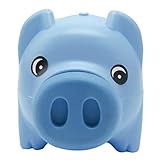 SCASTOE Piggy Bank Coin Money Cash Collectible Saving Box Pig Toy Kids Gift, Blue, Material of Plastic