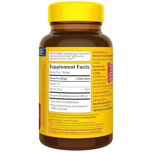 Nature Made CoQ10 400 mg Softgels, 40 Count for Heart Health† (Packaging May Vary)