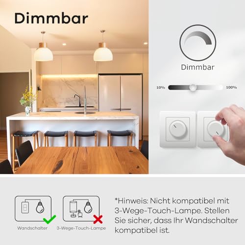 Linkind Dimmable E27 LED Golf P45/G45 Light Bulb, 4.2 W, Replaces 40 Watt, 2700 K Warm White Ball Lamp, 470 Lm, Energy Saving Bulb, Small P45, Pack of 6